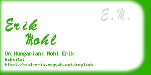 erik mohl business card
